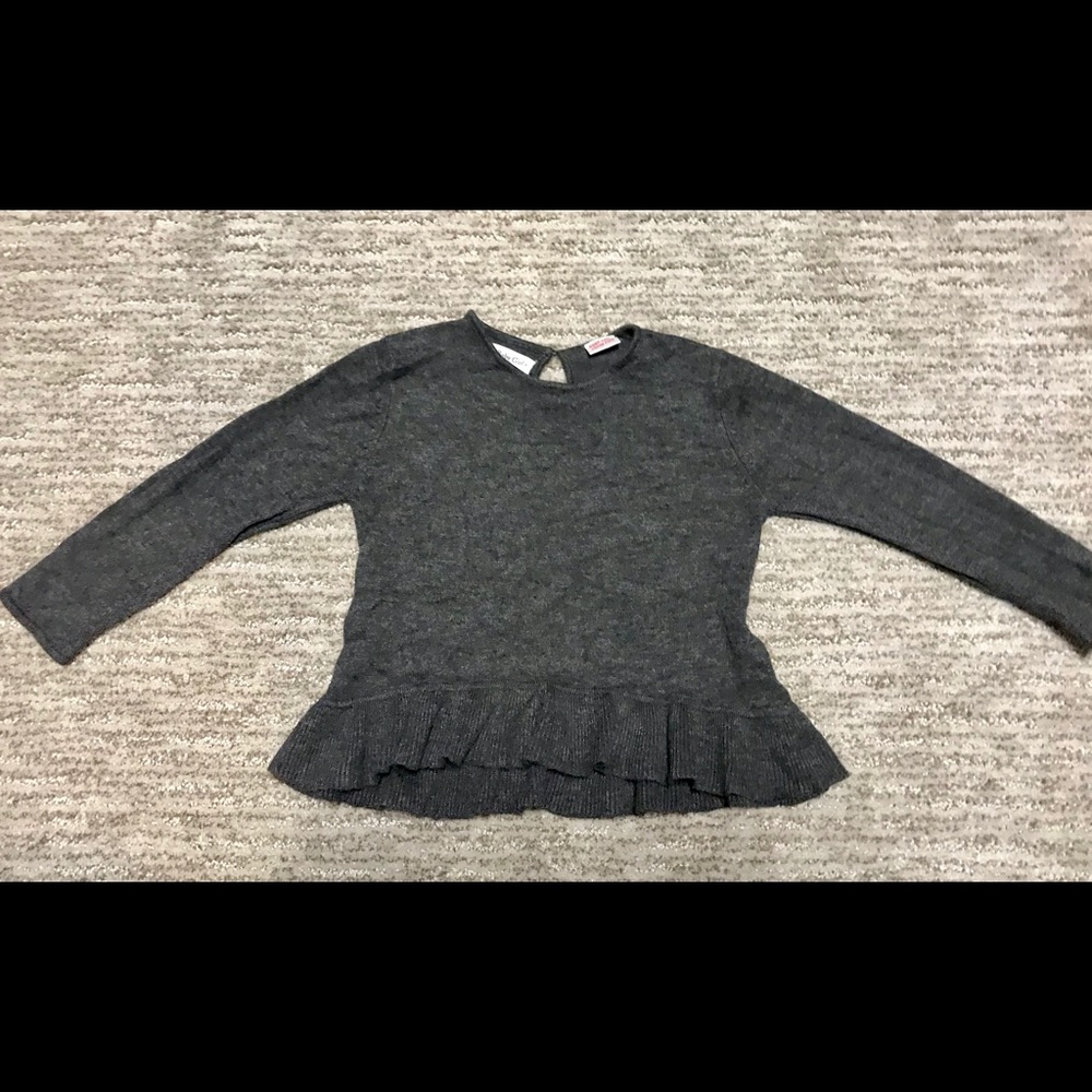 Zara toddler girls charcoal grey knit sweater
